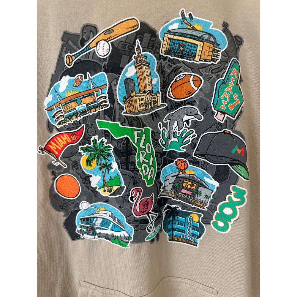 Miami Heat Dolphins Marlins 305 hoodie Sz L Miami Beach Florida panthers